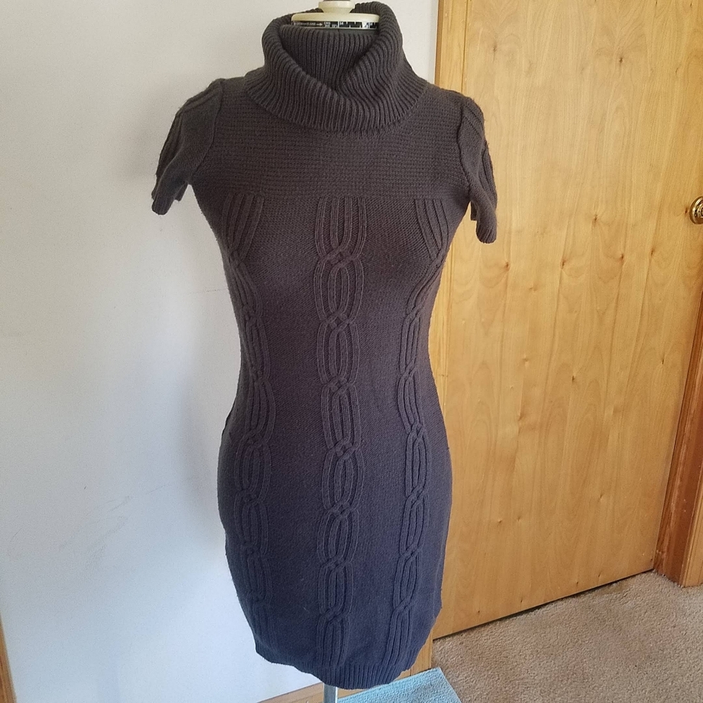 Sweater Mini Dress Cowel Neck Tee Shirt
